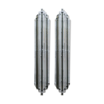 Italian smoked Crystal sconces