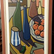 Oil painting on canvas still life by Franco Prayer (1924) 90 x 50 cm