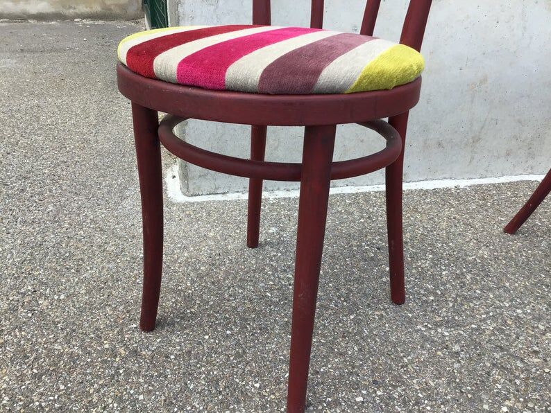 Set de 4 chaises bistrot viennoise bois courbé