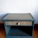 Pair of vintage Maugrion style rattan bedside tables.