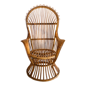 Rattan armchair style "Emmanuelle", Italy 60s