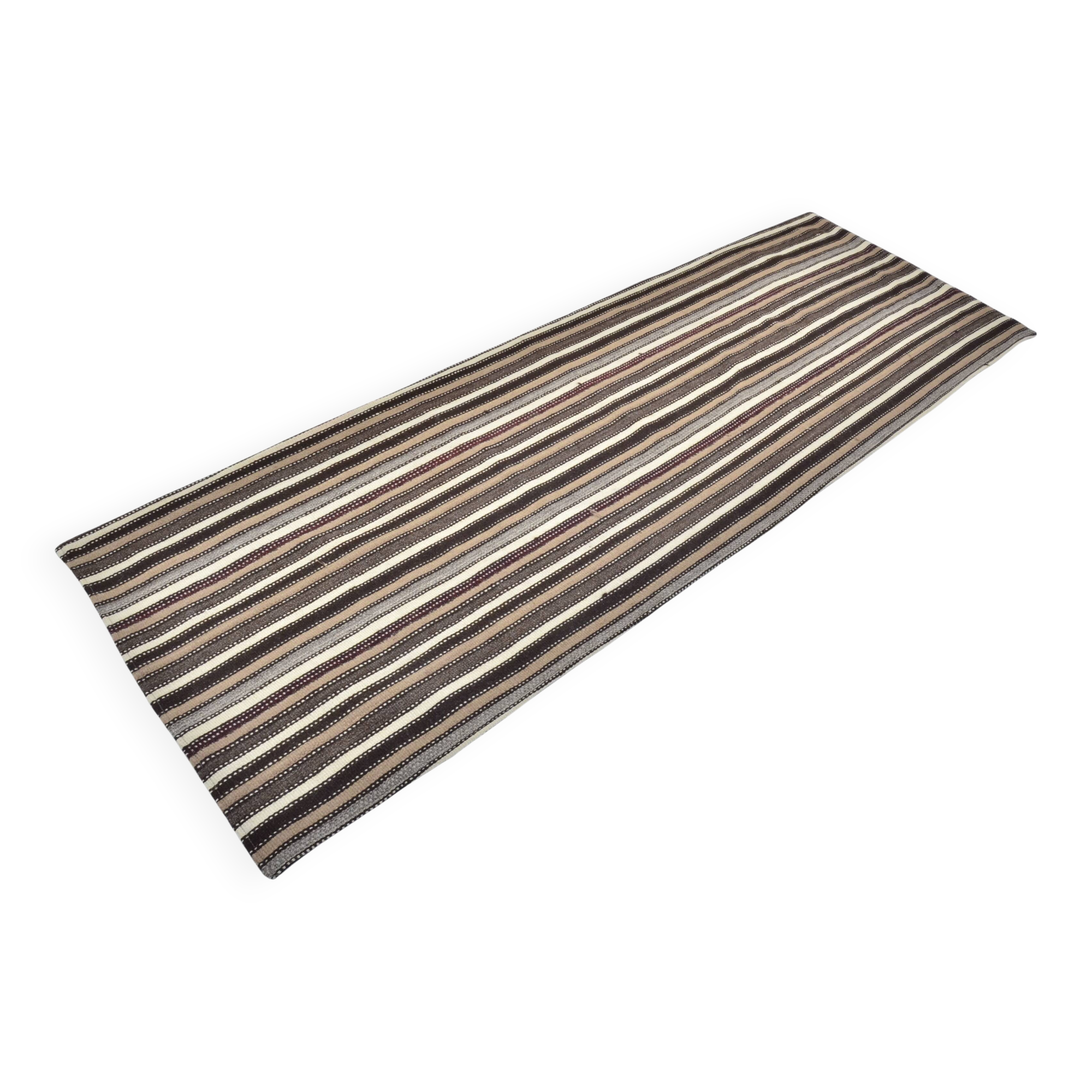 Vintage Turkish Wool Stripe Kilim Rug sku3379