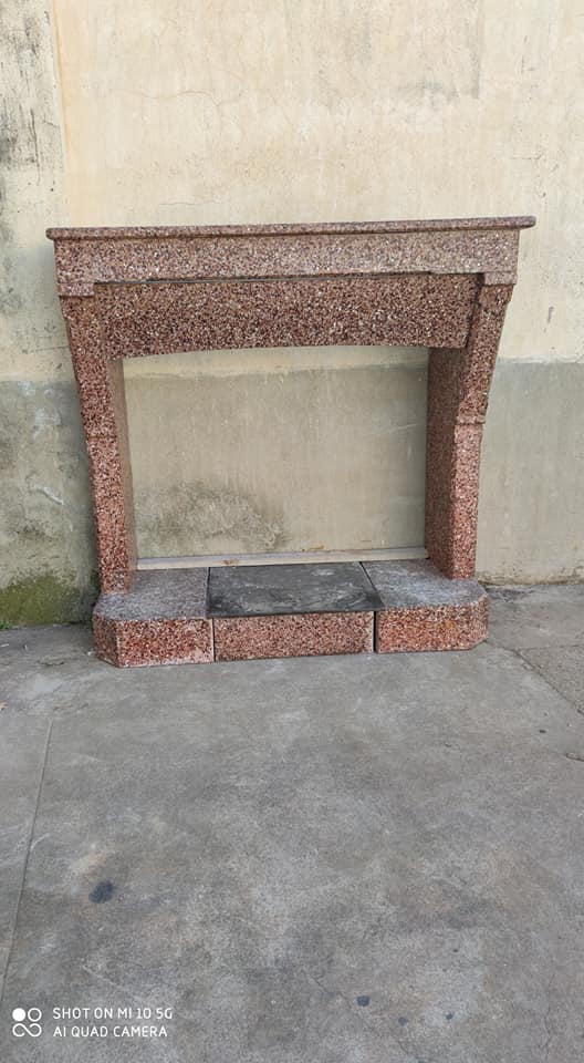 Granite and quartz fireplace, circa 1920