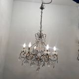 Lustre bronze cristal rose années 1950