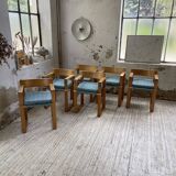 Set of 6 oak chairs with armrests Ate Van Apeldoorn