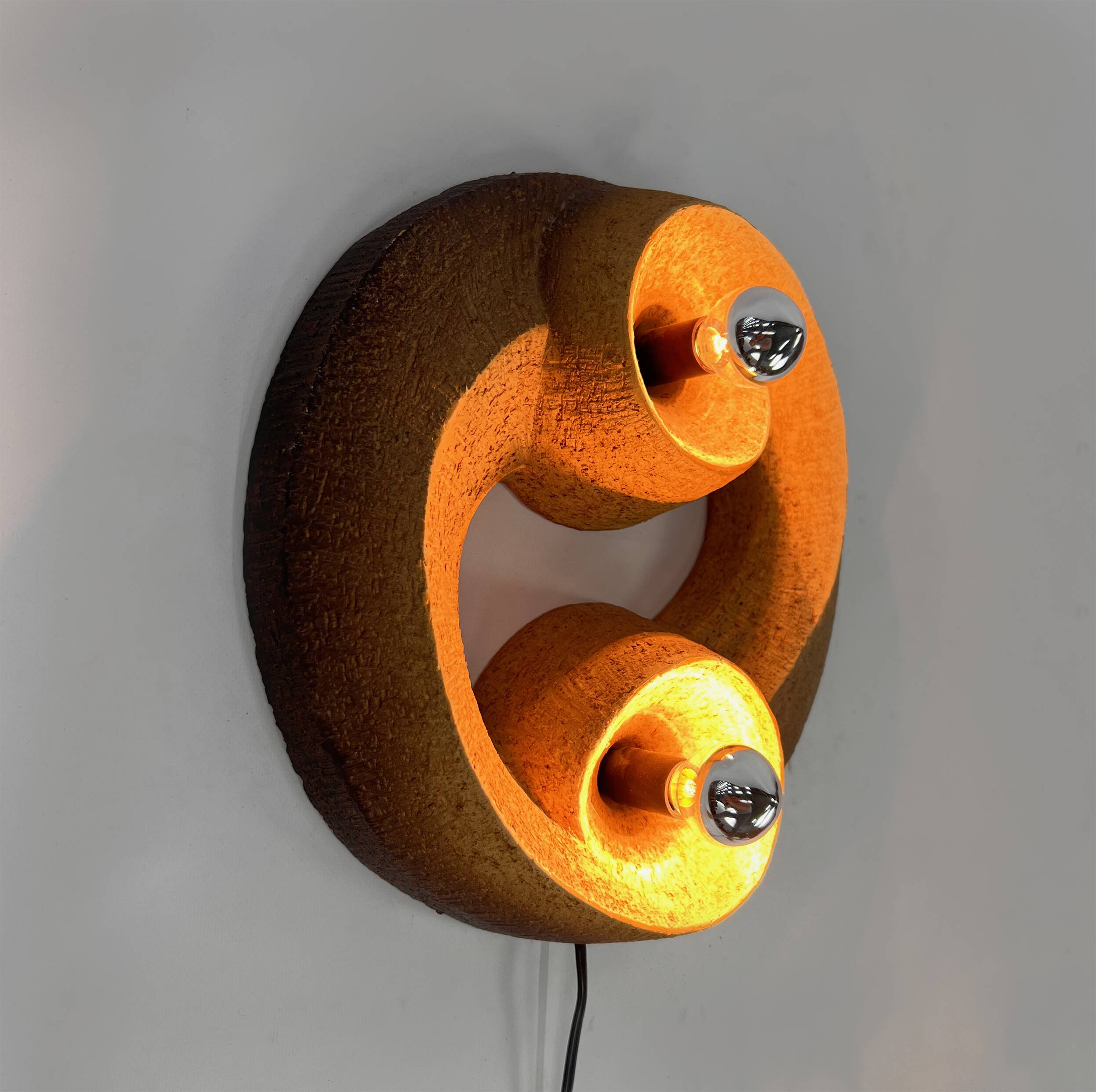 Mid Century Brutalist Ceramic Wall Lamp, 1960s