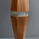 Rare Wood floor lamp with contra diabolo base 1960s