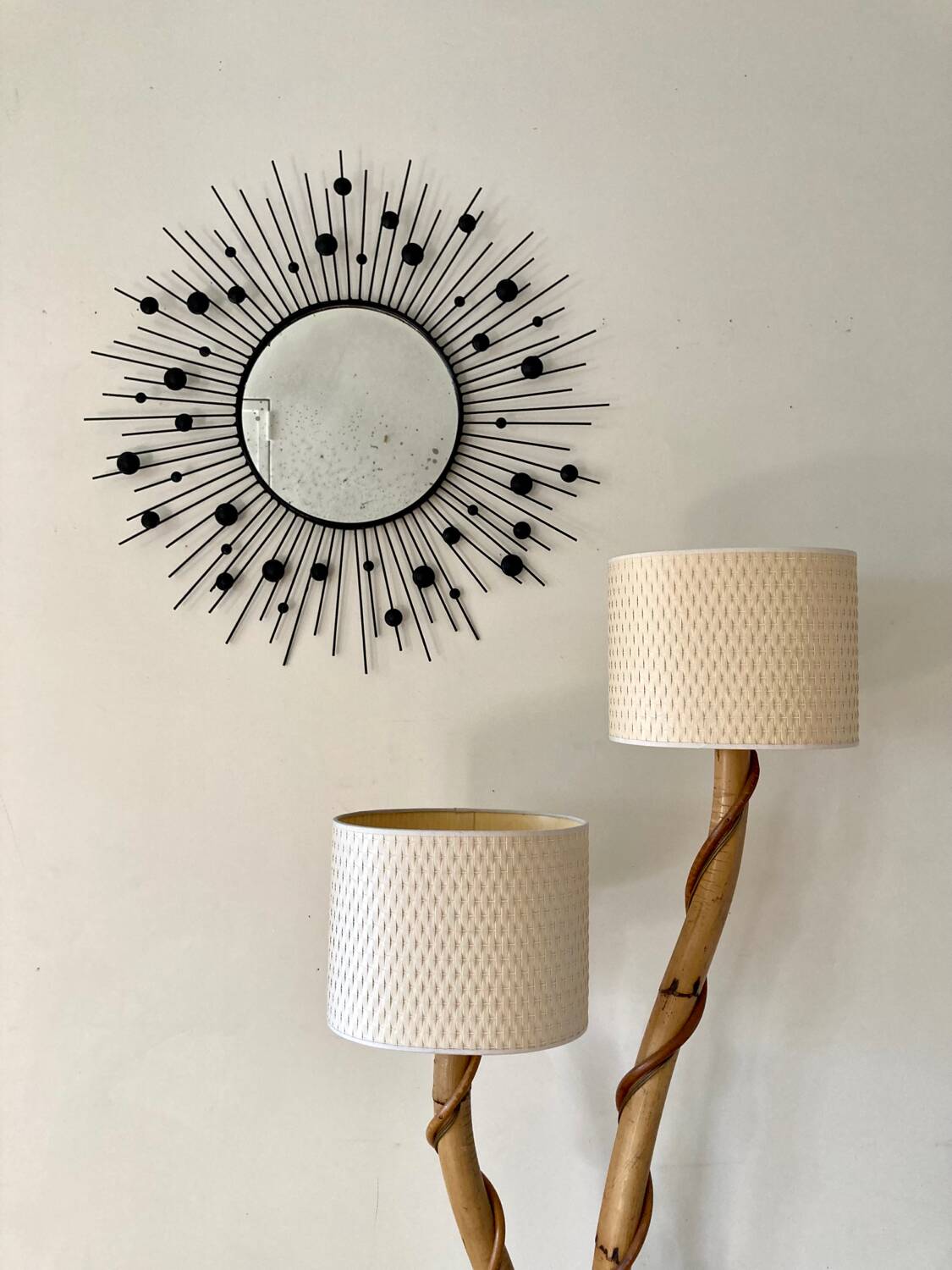 Rattan floor lamp