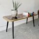 Vintage Coffee Table Floral Glass Top Tapered Legs