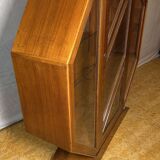 Art Deco Vintage Brocante Walnut Hexagonal Display Cabinet – 1920–1930