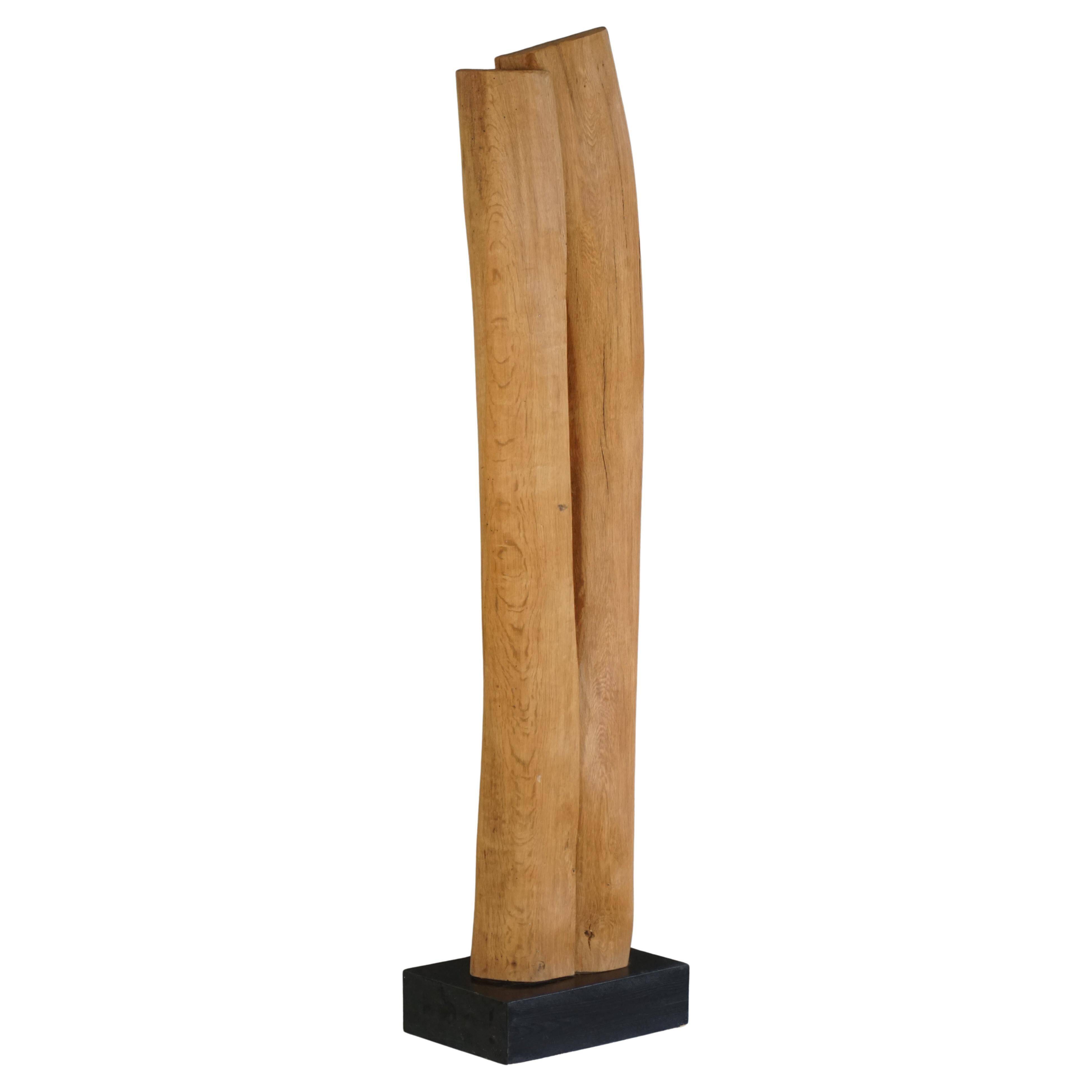 Large Wooden Sculpture "Joy" by Ole Wettergren, Modern Danish, 1980s