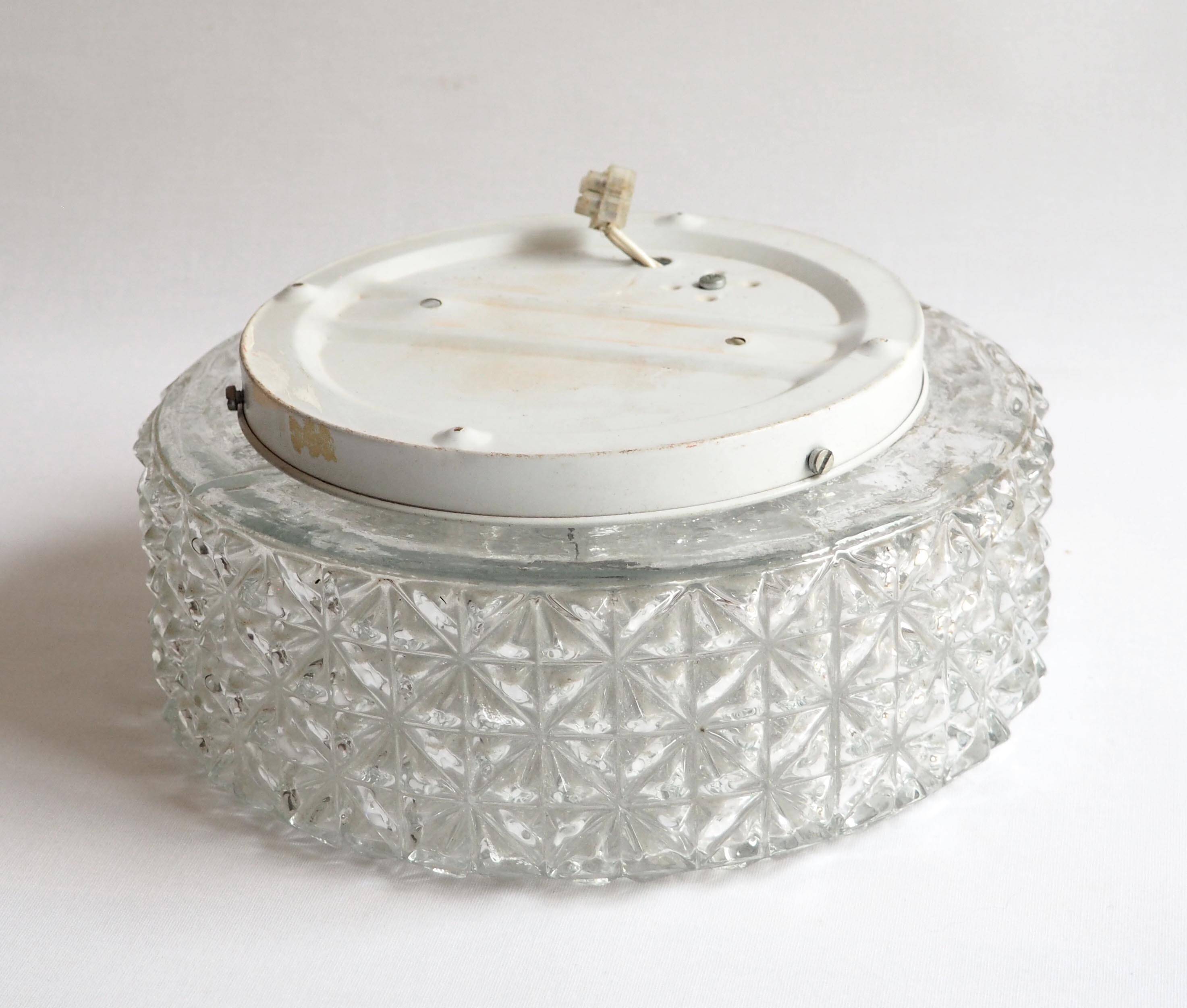 Embossed glass ceiling light