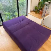 Sofa module/chaise longue (meridienne) in violet, "Tufty-Too" by Patri