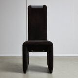 Chaises italiennes en velours côtelé avec détails chromés par Luigi Saccardo, années 1970