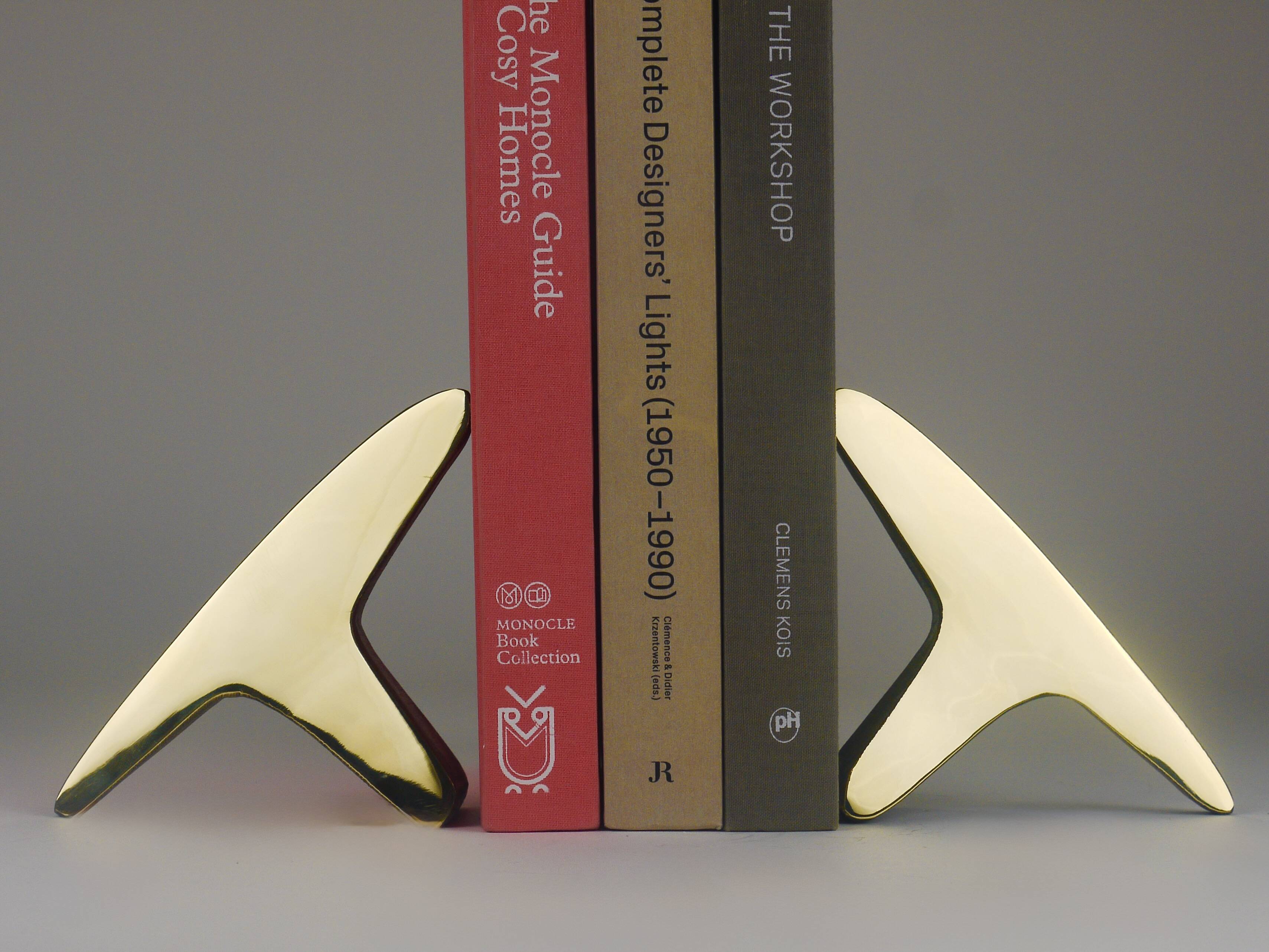 Pair Carl Auböck Minimalist Mid-Century Brass Bookends #3847, Vienna, Austr