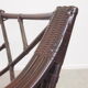 Mid century vintage boho 2-seater sofa with leather cushions