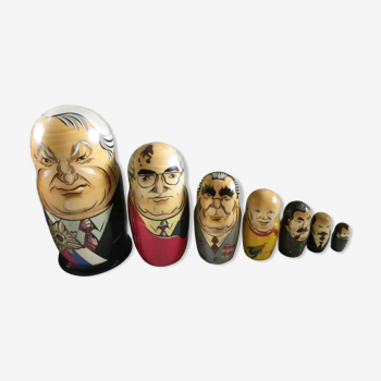 Dolls x 7 Russian nesting wooden politician