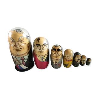 Dolls x 7 Russian nesting wooden politician