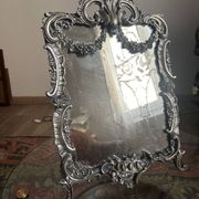 Large silvered bronze table mirror – 19th century – Louis XVI style