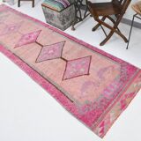 3x12 Rug For Hallway Soft Pink Vintage Runner Rug, 92x355Cm SK 18192