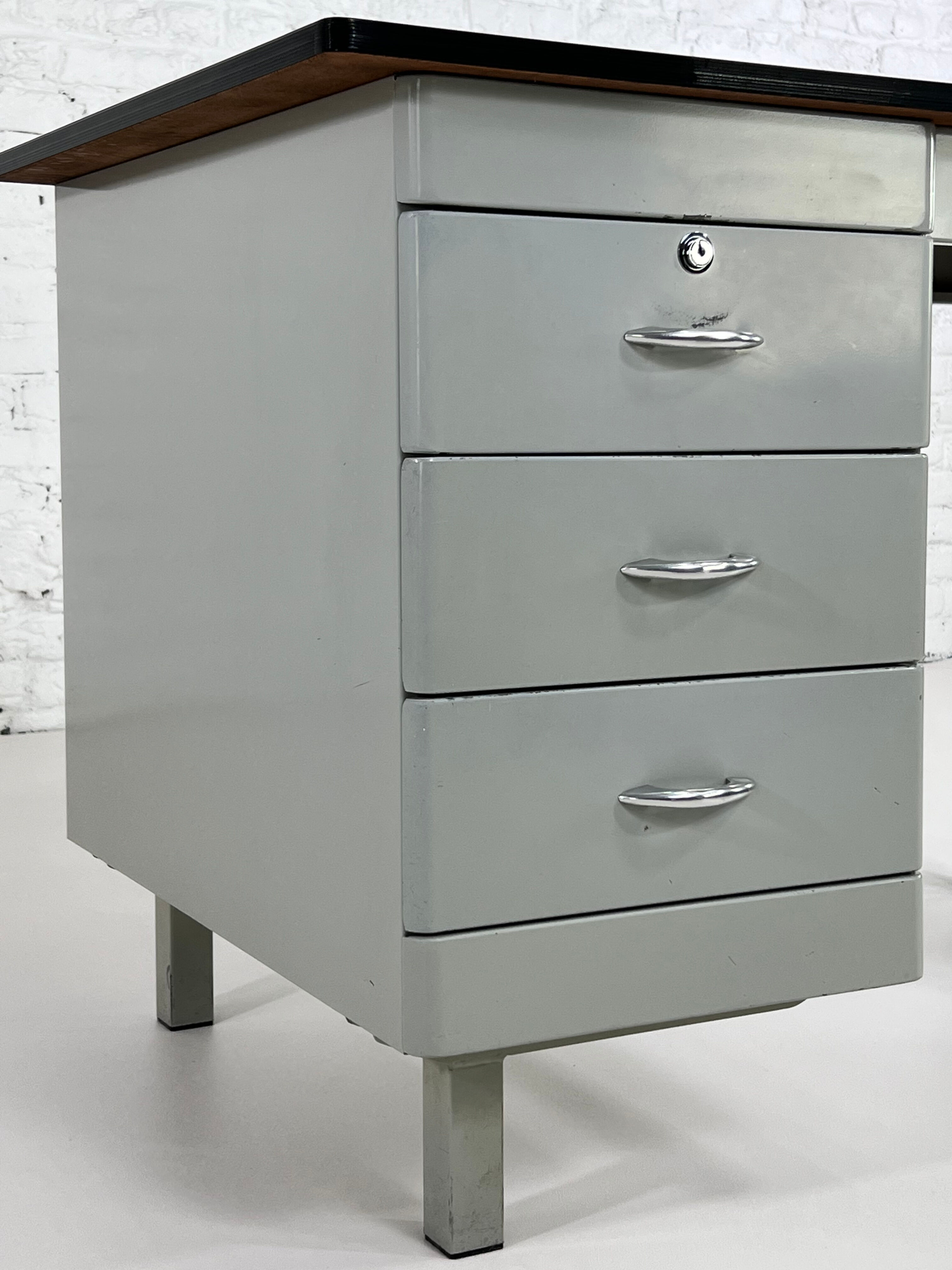 50s desk in industrial style metal