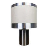 Vintage table lamp • gioffredo reggiani • cylinder • brushed steel • 1970