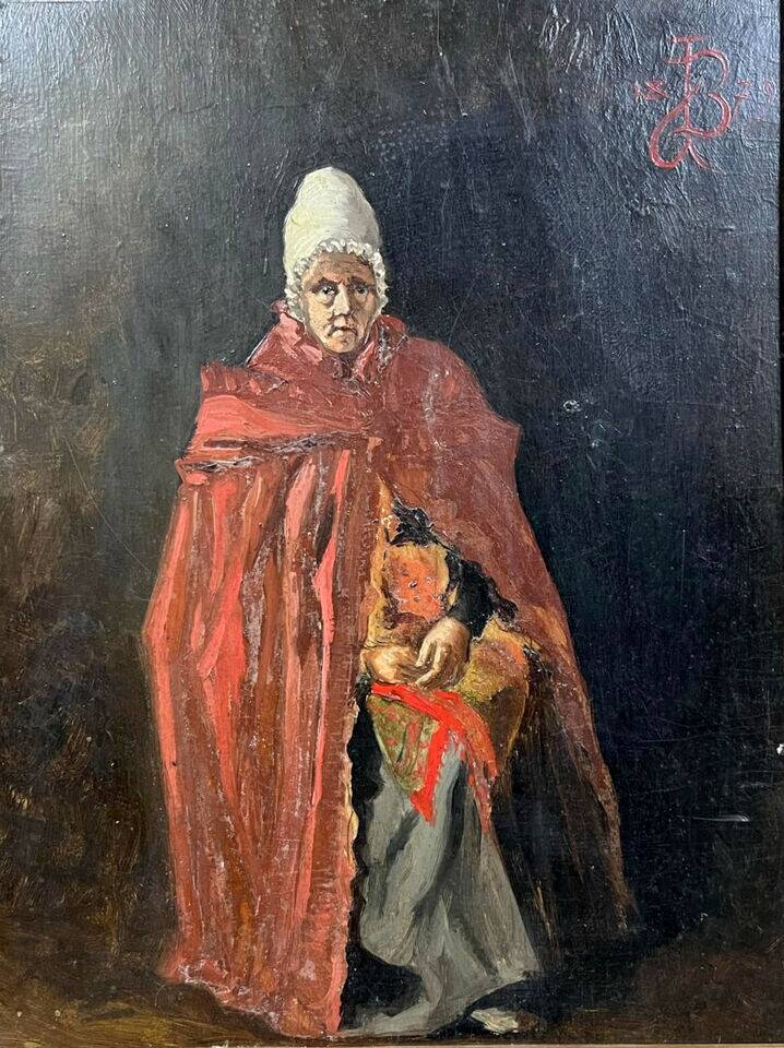 École Française du XIXeme siècle : tableau monogrammé et daté
