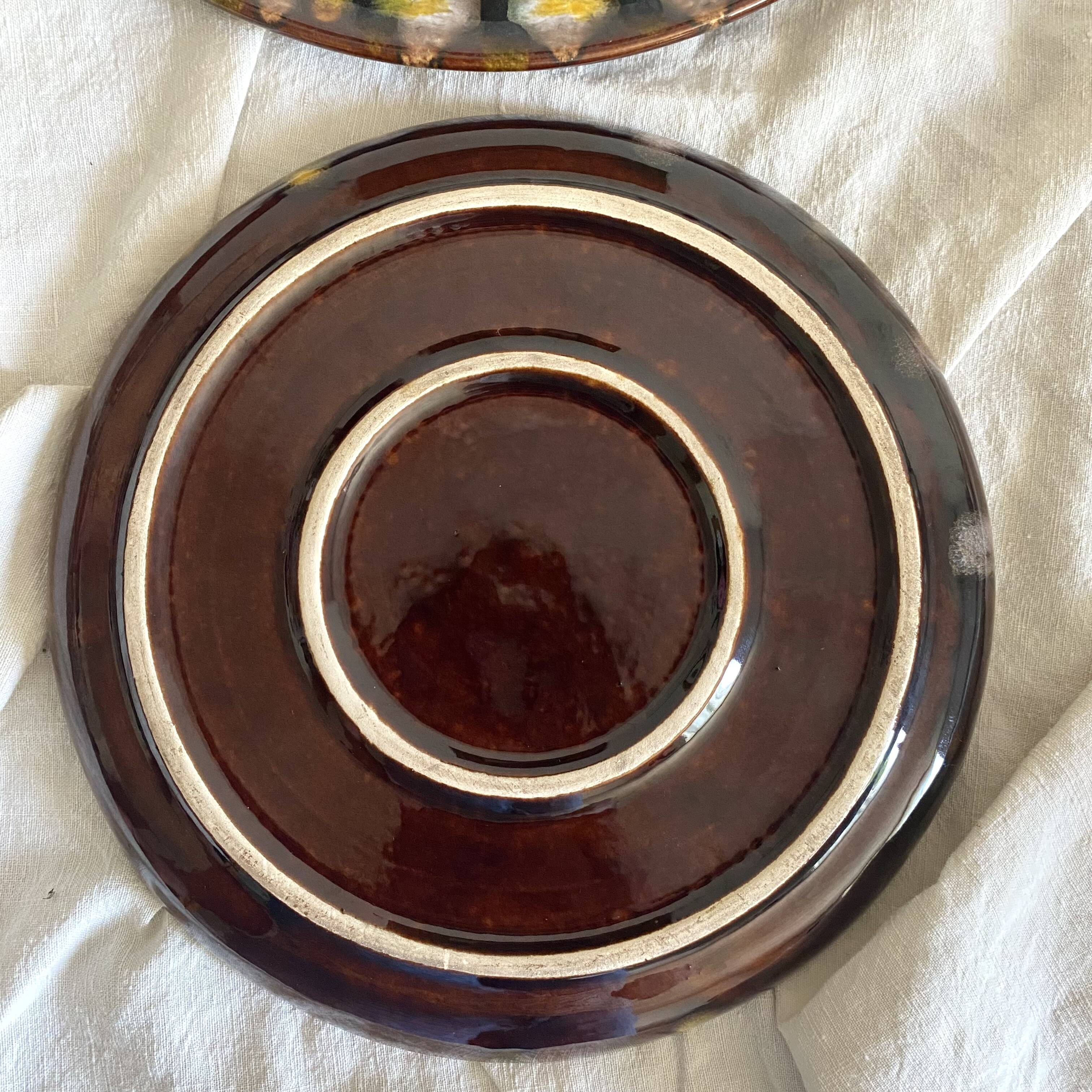 Vintage round dishes from the Saint Jean de Bretagne earthenware factory