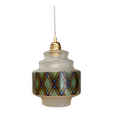 Vintage stained glass globe pendant light