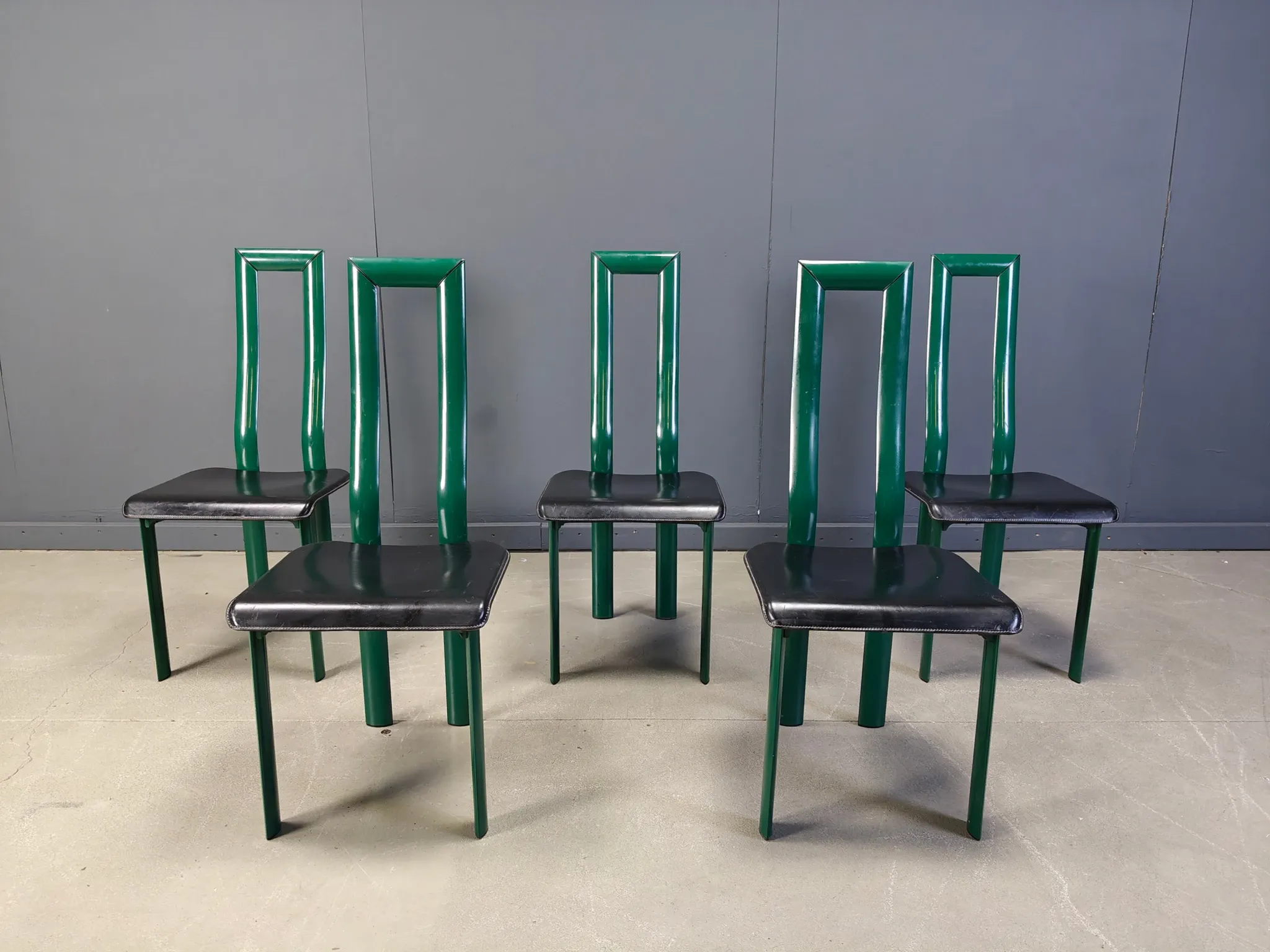 Italian Model Regia Dining Chairs by Antonello Mosca for Ycami, 1980s, set of 5