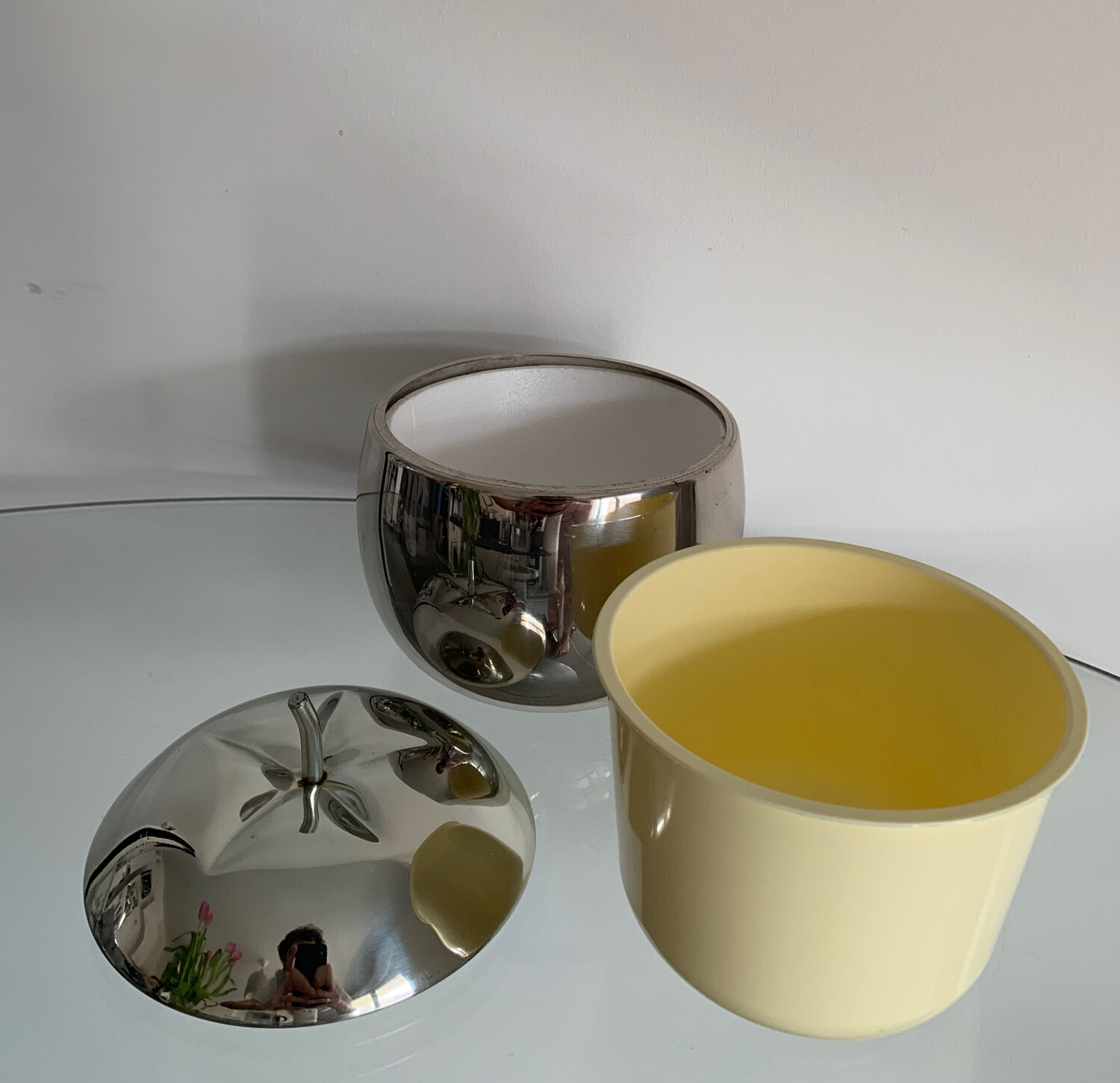 Seau à glaçons pomme, années 70