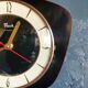 Vintage formica silent trapezoid wall clock "Flash black transistor"