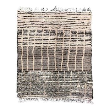 Tapis berbere gris moderne beni ouarain 220x300 cm