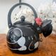 Vintage enamelled metal cat teapot