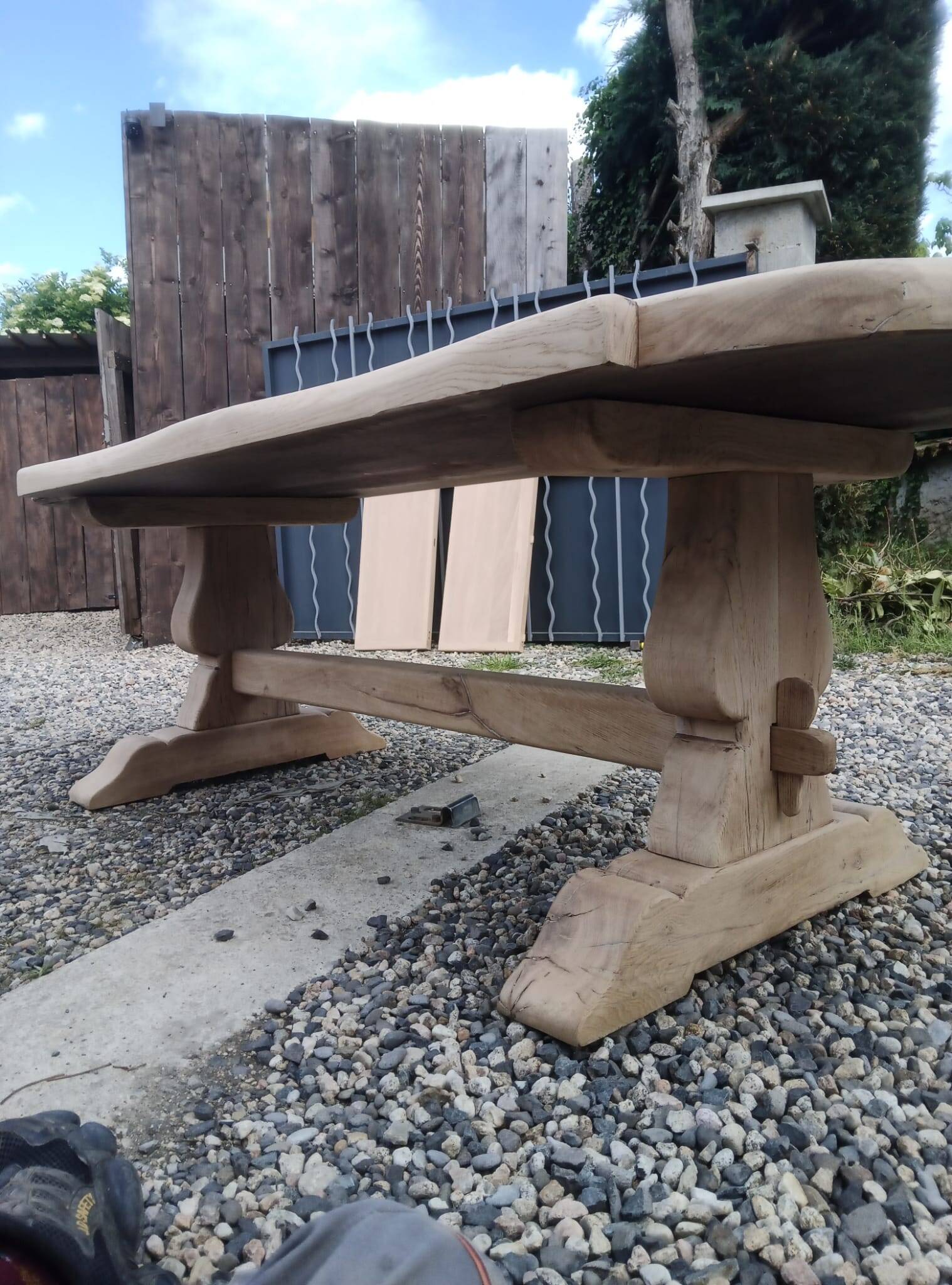 Large monastery table made of solid oak.
