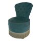 Fauteuil crapaud en velours bleu
