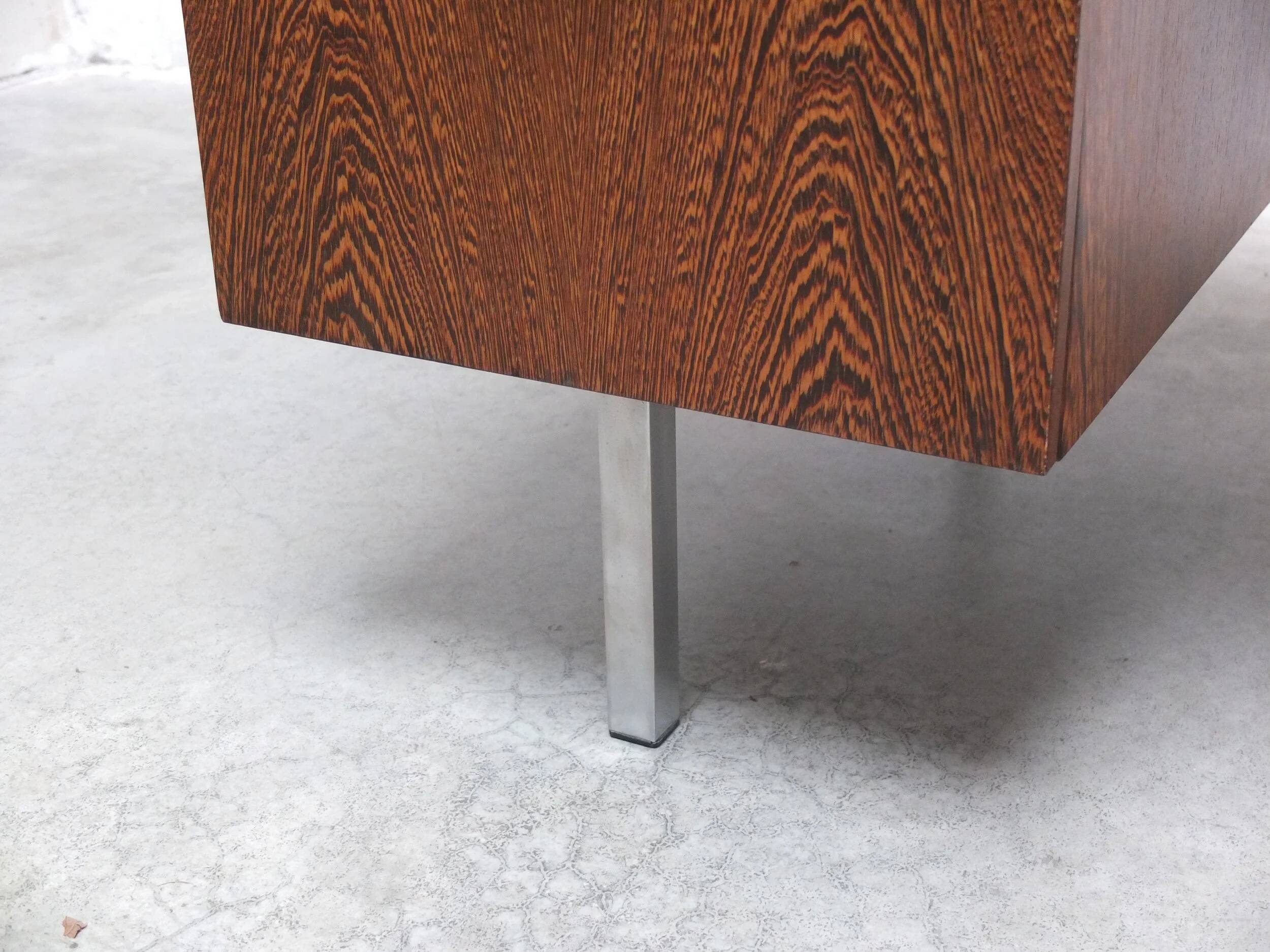 Freestanding modernist writing desk in wengé, 1960s