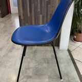 Eames Herman Miller vintage 70s blue vinyl fiberglass chair