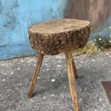 Raw tripod table in cork oak