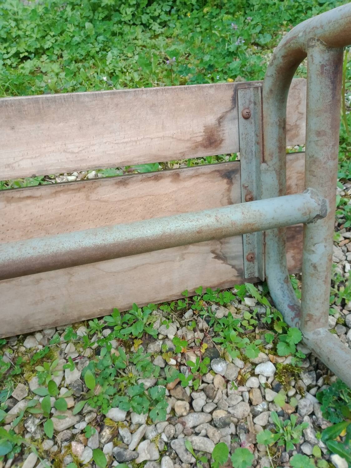 School bench from the 1950s, length 210 cm