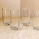 4 octagonal base water glasses