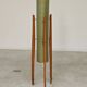 Rocket green floor lamp by Novoplast fiber and wood 1960