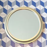 Vintage round mirror with gold metal frame 44 cm Ø