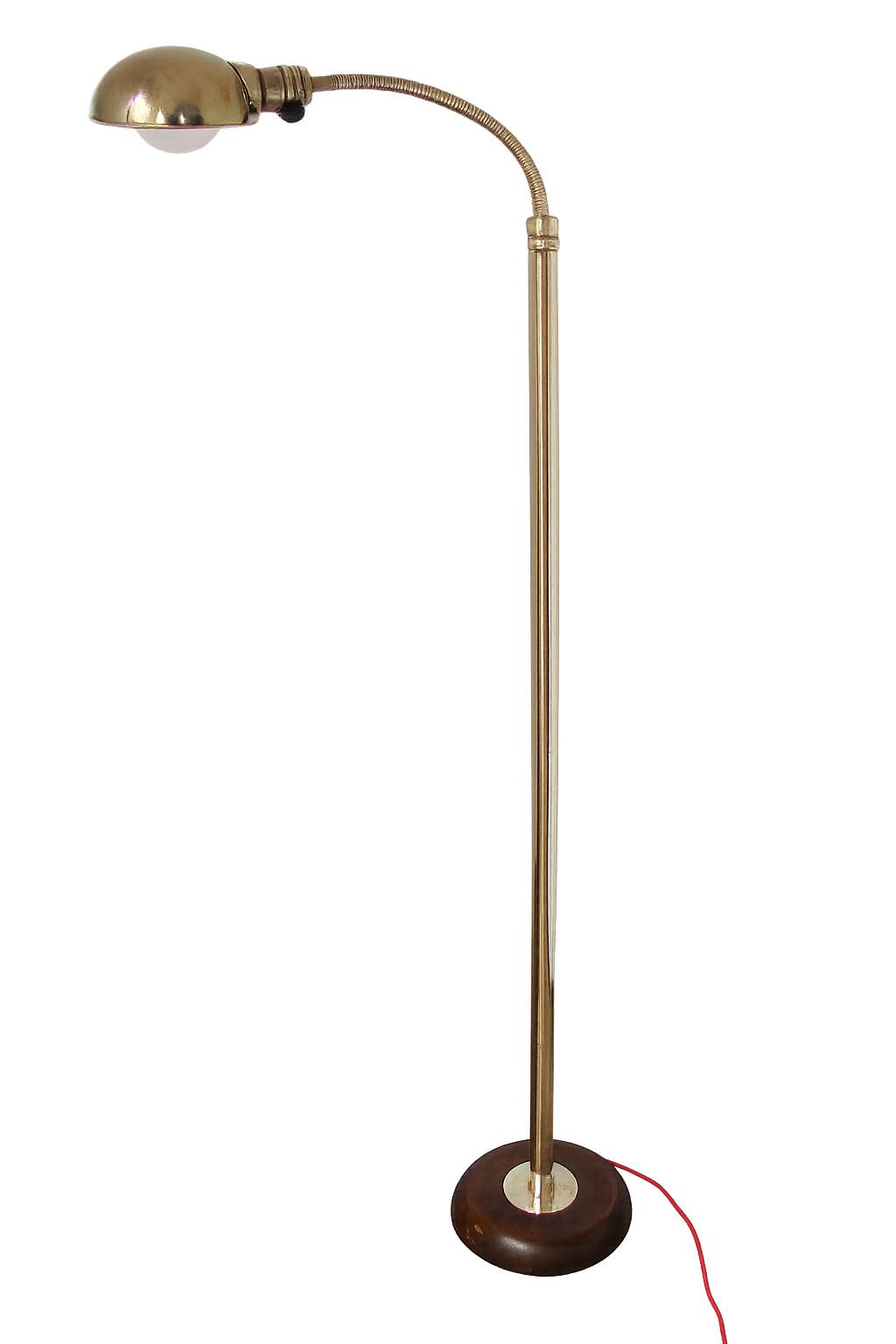 Art Deco Bauhaus floor lamp from the 1930s – nickel-plated brass, adjustabl