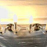 Paire d'appliques verre et cristal