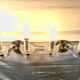 Pair of glass and crystal sconces