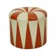 Round Vintage Pouf Orange Cream Two-Tone Skai Sixties