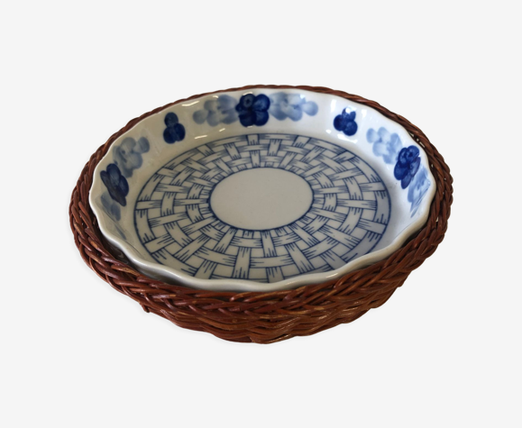 Plat porcelaine et osier