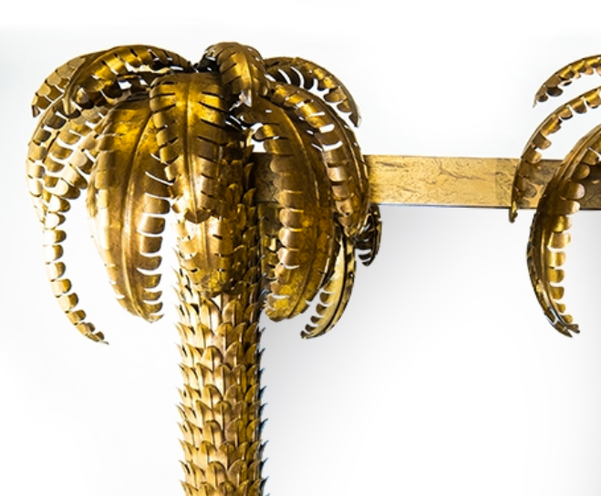 Mirror palm in golden iron 125x180cm