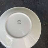 7 soup plates, Gien France, princess model, enameled ceramic floral pattern, roses, painted